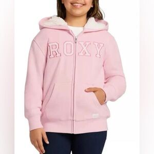 Roxy Pink Kids Sherpa Lined Hoodie